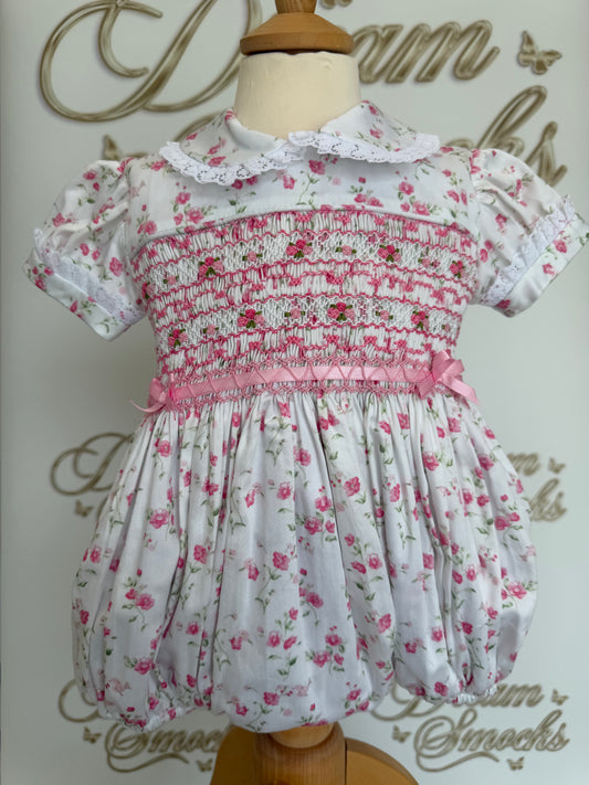 Floral Smocked Bubble Romper true