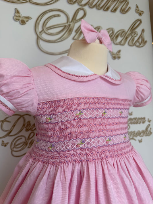 Pink & Lilac Smocked Dress 💗🌸💜