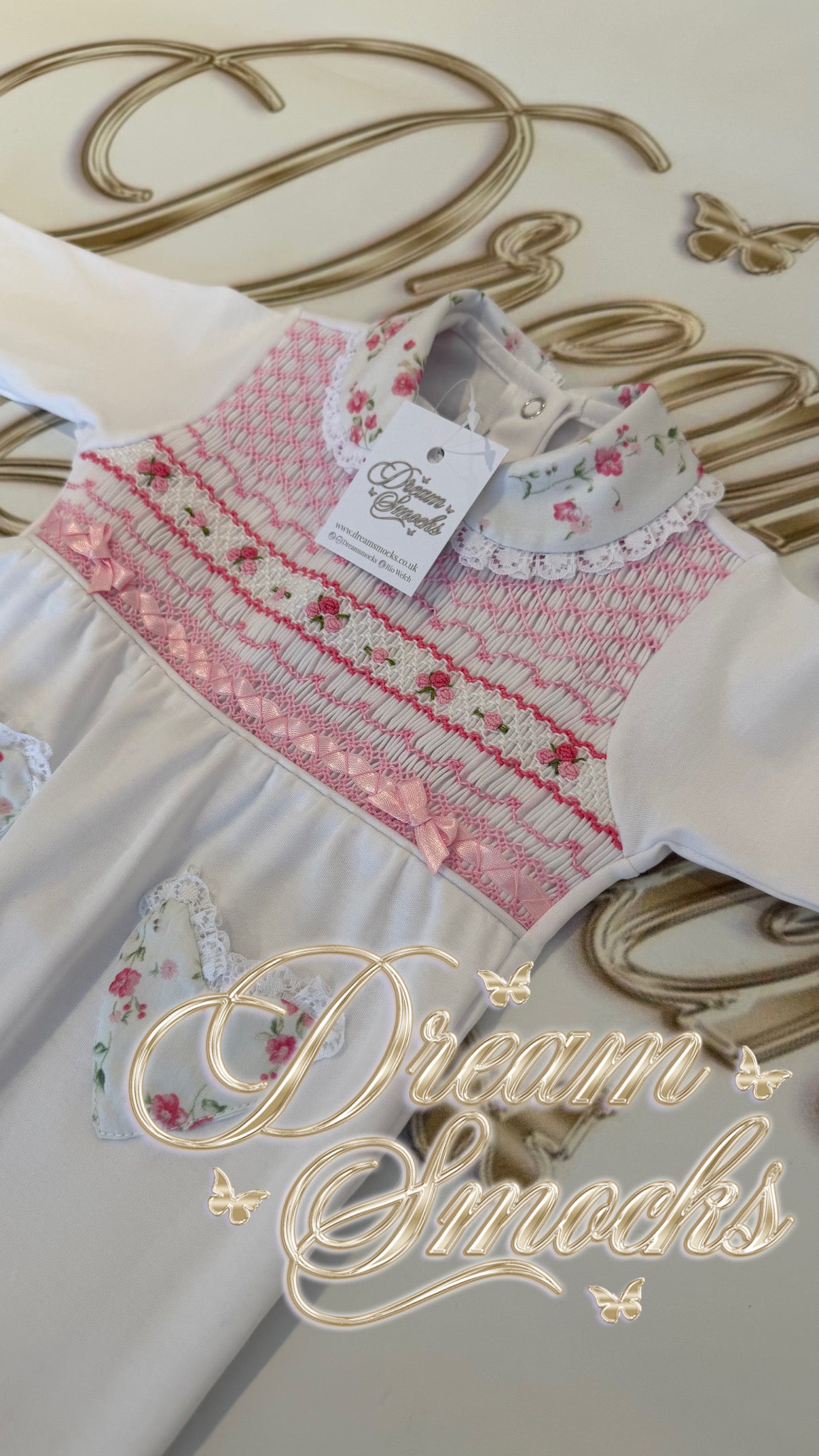 Pink Floral Luxe Babygrow